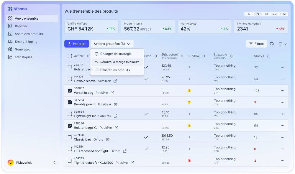Capture d'écran du site Athena