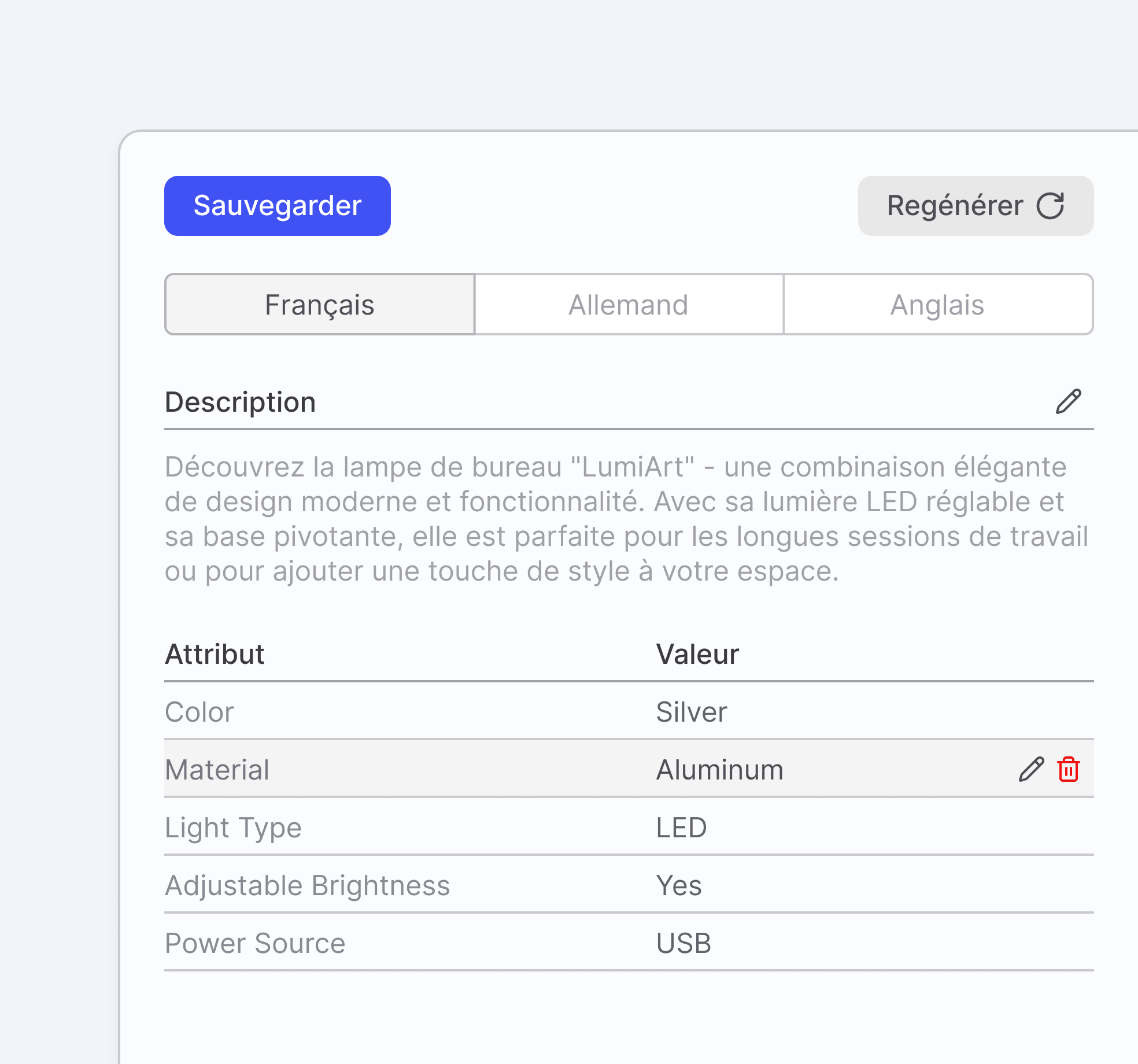 Athena génération de fiches produits